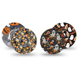 ExpressionMed Ghostly Giggles Variety Pack Freestyle Libre and Libre 2 Plus Sticker and Tape, Abbott Lingo,   Fun Halloween Ghosts, Adhesive Sticker and Tape Design Continuous Glucose Monitor Design