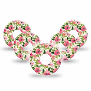 ExpressionMed Painter’s Cosmos Freestyle Libre 3 and Libre 3 Plus, 5-Pack Muted tone florals Sensor Decoration for CGM