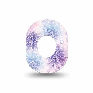 ExpressionMed Wisteria Fade Dexcom G7 and Dexcom Stelo Glucose Biosensor System Mini, Single Tape Ombre purple floral Waterproof Plaster for CGM