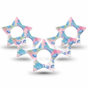 ExpressionMed Turtley One-derful Freestyle Libre, Libre 2 Plus, and Abbott Lingo Star, 5-Pack Pink hibiscus blue turtles Accessories for Continuous Glucose Monitor