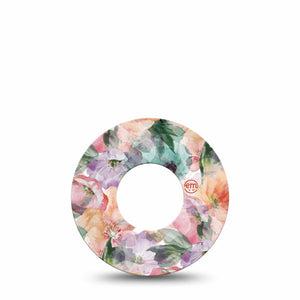 ExpressionMed Flower Clouds Freestyle Libre Tape, Abbott Lingo, Single Tape Soft-Colored Petals, Fixing Ring Tape Continuous Glucose Monitor Design