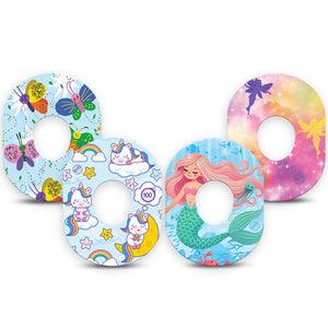 ExpressionMed Mythical Magic Variety Pack Dexcom G7 Tape, Dexcom Stelo Glucose Biosensor System, 4-Pack Tape Variety Cute Adventure Theme, Overlay Tape CGM Design