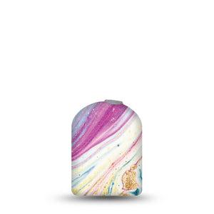 ExpressionMed Shimmering Marble Pod Full Wrap Sticker Pod Full Wrap Sticker Single Sticker light pink and blue color swirls Vinyl Decoration Pump design