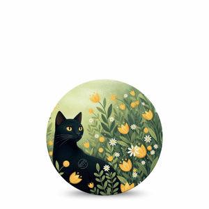 ExpressionMed Jungle Cat Dexcom G7 and Dexcom Stelo Glucose Biosensor System OverPatch, Single Tape Black cat Adhesive Tape for CGM