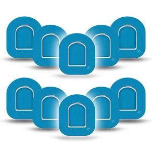 ExpressionMed Teal Omnipod Mini Tape, 10-Pack Tape and 10-Pack Sticker Pantone Color, Adhesive Tape Pump Design