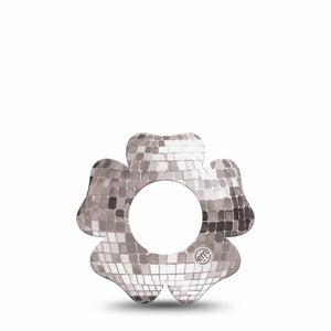 ExpressionMed Mirror Ball Freestyle Libre, Libre 2 Plus, and Abbott Lingo Flower, Single Tape Sparkling disco inspired Decorative Adhesive Tape for CGM