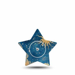 ExpressionMed Mystic Skies Freestyle Libre, Libre 2 Plus, and Abbott Lingo Star, Single Tape and Single Sticker Whimsical sun and stars Patch for CGM