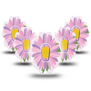 ExpressionMed Daisy Dexcom G6 Flower Shape Tape 5-Pack Tape and 5-Pack Sticker Daisy Art Adhesive Patch Continuous Glucose Monitor Design
