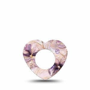 ExpressionMed Pink Pearls Freestyle Libre, Libre 2 Plus, and Abbott Lingo Heart, Single Tape Shimmer like flowers Overlay Tape for CGM