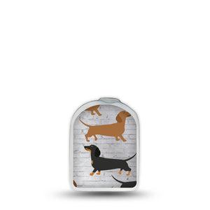 ExpressionMed Dancing Dachshunds Omnipod Surface Center Sticker Single Sticker Cute Dogs Vinyl Decoration Pump Design