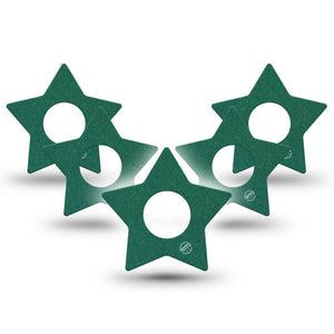 ExpressionMed Forest Green Infusion Set Star Shape Tape, 10-Pack Tape Solid Color, Fixing Ring Patch Continuous Glucose Monitor Design