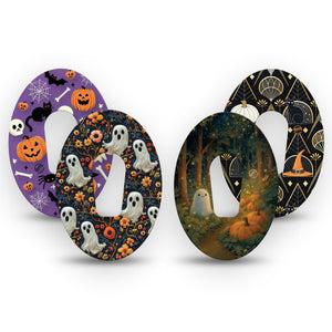 ExpressionMed Halloween Forest Dexcom G6, 4-Pack Tape haunted woodland scene Decorative Adhesive Tape for CGM