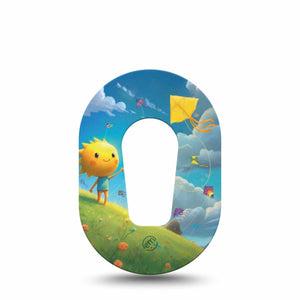 ExpressionMed Summer Kite Dexcom G6 Mini Tape, Single Tape Sunny Kite, Adhesive Tape CGM Design