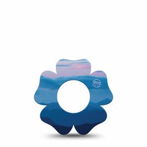 ExpressionMed Watercolor Skies Freestyle Libre 2 and Libre 2 Plus Flower Shape Tape, Abbott Lingo,  Single Tape Dreamy Skies, Fixing Ring Tape CGM Design