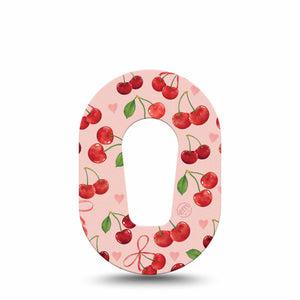 ExpressionMed Cherries Dexcom G6 Mini Tape, Single Tape Adorable Cherries, Adhesive Tape CGM Design