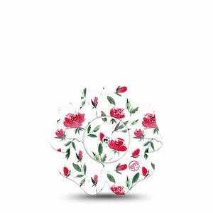 ExpressionMed Rose Garden Freestyle Libre 2 and Libre 2 Plus Flower Shape Tape, Abbott Lingo, Single Tape and Single Sticker Garden Roses, Plaster CGM Design