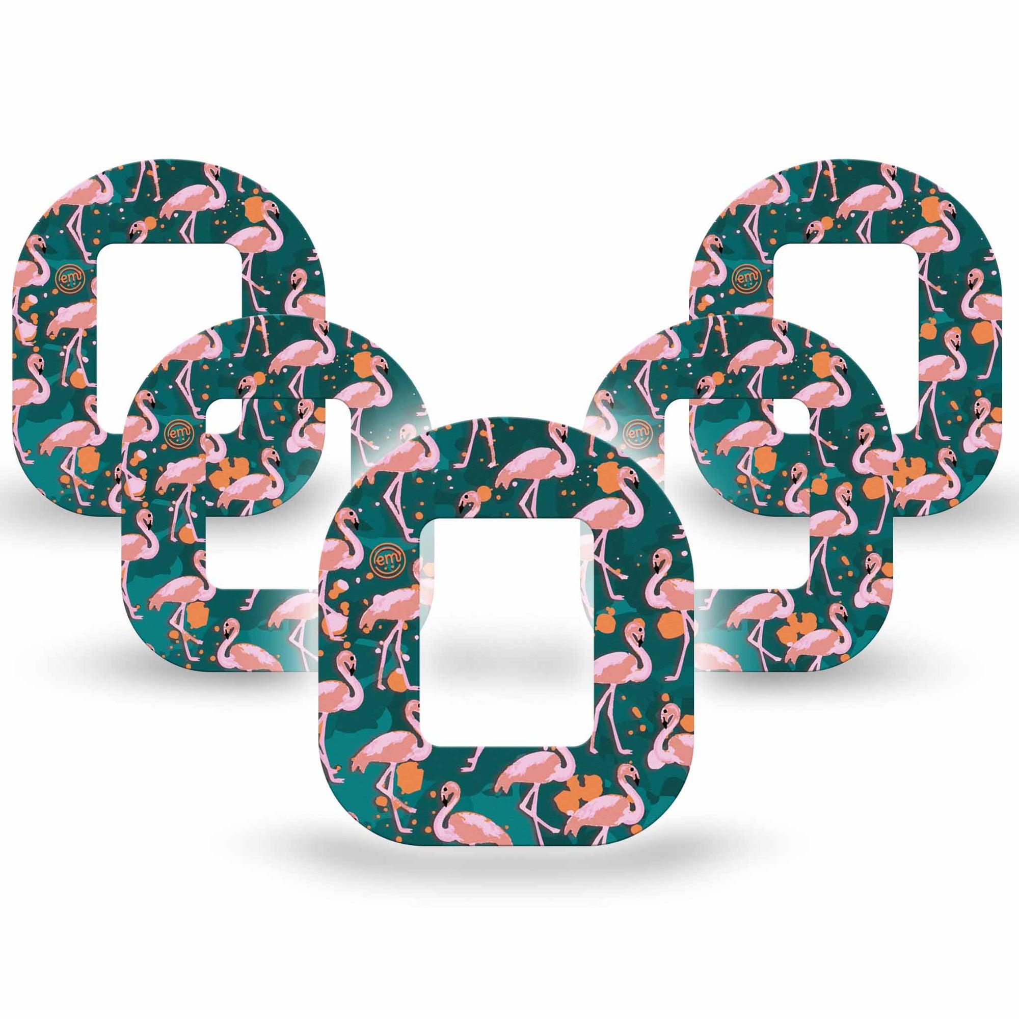ExpressionMed Flamingos Tandem Mobi 5-Pack Pink flamingo pattern Pump Patch design