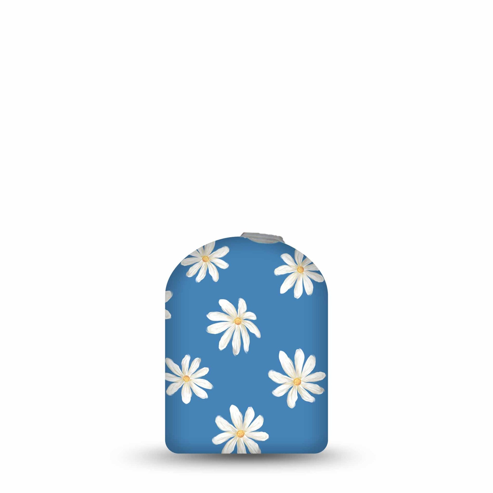 ExpressionMed Painted Daisies Pod Full Wrap Sticker Pod Full Wrap Sticker Single Sticker Sky Blue White Daisies Vinyl Graphics Pump design