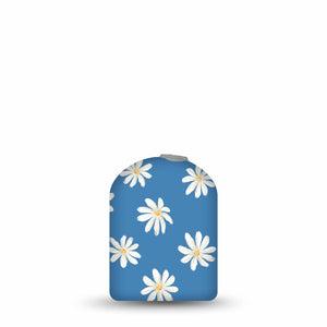 ExpressionMed Painted Daisies Pod Full Wrap Sticker Pod Full Wrap Sticker Single Sticker Sky Blue White Daisies Vinyl Graphics Pump design