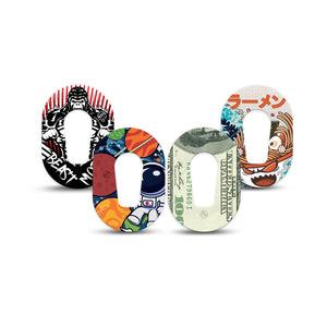 ExpressionMed Outlaw Legends Variety Pack Dexcom G6 Mini Tape, 4-Pack Tape Variety Boy Themed Graphics, Adhesive Tape CGM Design