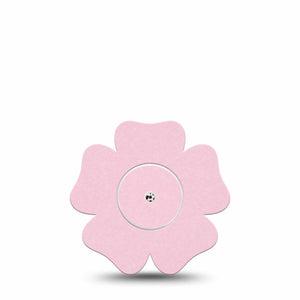 ExpressionMed Baby Pink Freestyle Libre 2 and Libre 2 Plus Flower Shape Tape, Abbott Lingo, Single Tape and Single Sticker Solid Shade Of Pink, Plaster CGM Design