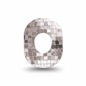 ExpressionMed Mirror Ball Dexcom G7 and Dexcom Stelo Glucose Biosensor System Mini, Single Tape Party disco ball Waterproof Plaster for CGM