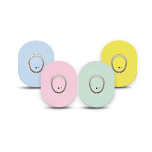 ExpressionMed Solids Variety Pack Dexcom G7 Mini Tape, Dexcom Stelo Glucose Biosensor System, 4-Pack Tape and 4-Pack Sticker Variety, Pale Summer Colors, Patch Continuous Glucose Monitor Design