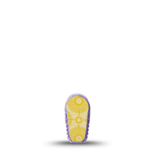 ExpressionMed Yellow Sundress Dexcom G6 Sticker, Single Sticker Only Golden Ornamental Sunbursts, Vinyl Decoration Continuous Glucose Monitor Design