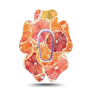 ExpressionMed Oranges Dexcom G6 Flower, Single Tape and Single Sticker Blood orange slices Adhesive Tape for CGM
