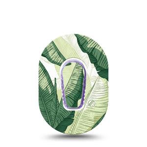 ExpressionMed Palm Leaf Dexcom G6 Mini, Single Tape and Single Sticker Large plant leaves Waterproof Adhesive Tape for CGM