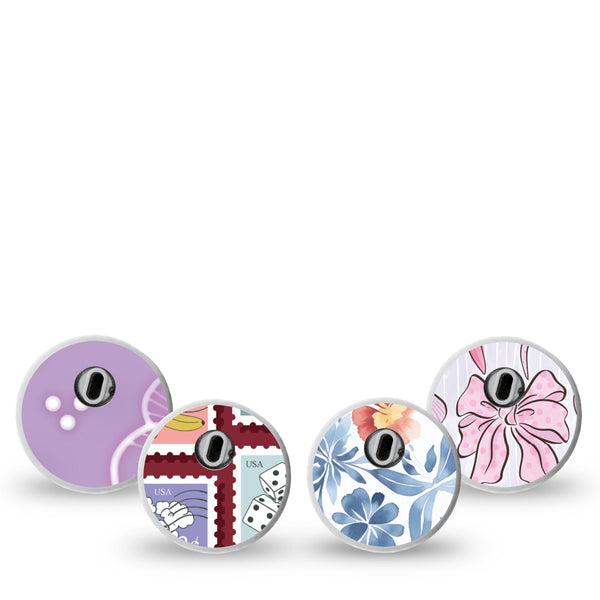 ExpressionMed Darling Details Freestyle Libre 3 and Libre 3 Plus Sticker, 4-Pack Sticker Girly icons Vinyl Decoration for CGM