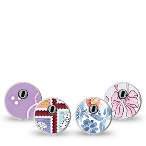 ExpressionMed Darling Details Freestyle Libre 3 and Libre 3 Plus Sticker, 4-Pack Sticker Girly icons Vinyl Decoration for CGM