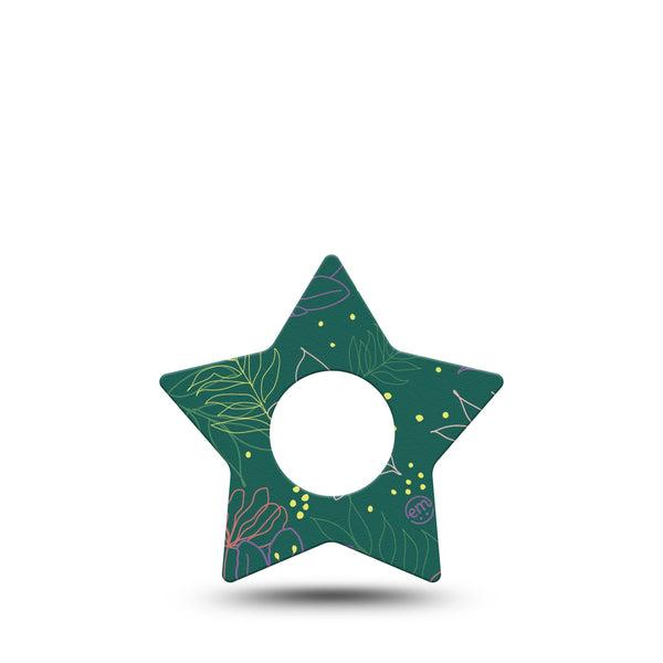 ExpressionMed Graphic Petals Infusion Set Star Shape Tape 5-Pack Tape Modern Petals, Fixing Ring Patch Continuous Glucose Monitor Design