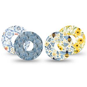 ExpressionMed Sunny Coast Freestyle Libre 3 and Libre 3 Plus, 4-Pack Tape Cute cottagecore patterns Best Covers for CGM