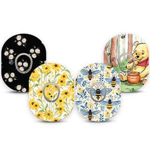 ExpressionMed Sunny Dexcom G7 and Dexcom Stelo Glucose Biosensor System, tape and sticker sunny yellow pattern Decorative Decal for CGM