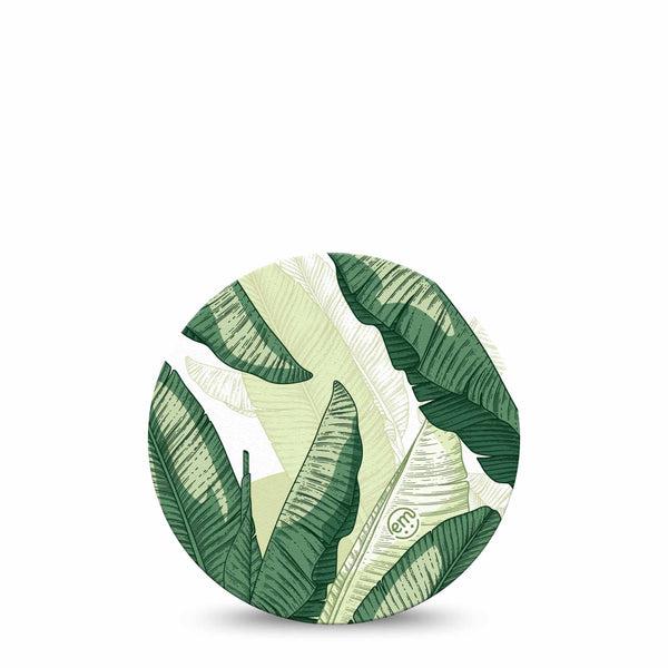 ExpressionMed Palm Leaf Dexcom G7 and Dexcom Stelo Glucose Biosensor System OverPatch, Single Tape Green leaf Adhesive Tape for CGM