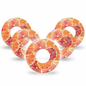 ExpressionMed Oranges Freestyle Libre, Libre 2 Plus, and Abbott Lingo, 5-Pack Hand-painted orange slices Decorative Patch for Continuous Glucose Monitor