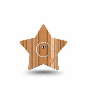 ExpressionMed Golden Oxford Freestyle Libre 3 and Libre 3 Plus Star, Single Tape and Single Sticker Textile inspired Fixing Ring Tape for CGM