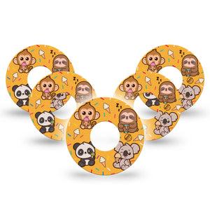ExpressionMed Ice Cream Buddies Infusion Set Tape, 10-Pack Tape Sweets Animals, Overlay Patch Continuous Glucose Monitor Design