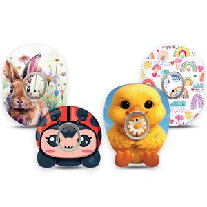 ExpressionMed Spring Friends Dexcom G7 and Dexcom Stelo Glucose Biosensor System, tape and sticker  Bright easter inspired Decorative Decal for CGM