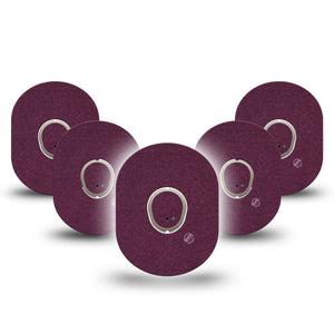 ExpressionMed Wine Red Dexcom G7 Tape, Dexcom Stelo Glucose Biosensor System, 5-Pack Tape and 5-Pack Sticker Color Sample Inspired, Overlay Tape CGM Design