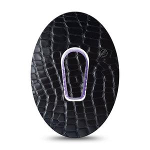 ExpressionMed Black Aligator Skin Dexcom G6 Sticker and Tape  Textured Alligator-Inspired Skin, Vinyl Sticker and Tape Design CGM Design