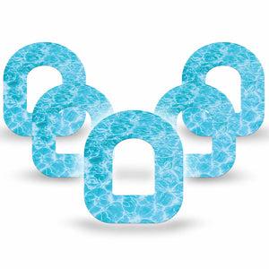 ExpressionMed Sunlit Water Omnipod, 5-Pack Water surface pattern Sensor Cover For Pump