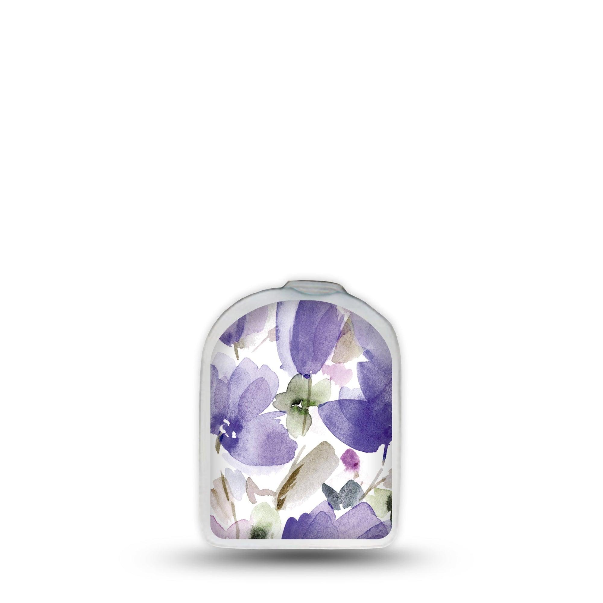 ExpressionMed Italian Blooms Omnipod Surface Center Sticker Single Sticker Watercolor Like Purple Flowers Vinyl Decoration Pump Design