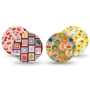 ExpressionMed Sweet Stickers Dexcom G7 and Dexcom Stelo Glucose Biosensor System OverPatch, 4-Pack Tape Orange red tones Overlay Tape for CGM
