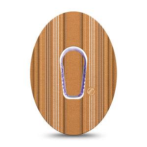 ExpressionMed Golden Oxford Dexcom G6, Single Tape and Single Sticker Golden orange fabric print Sensor Cover for Continuous Glucose Monitor
