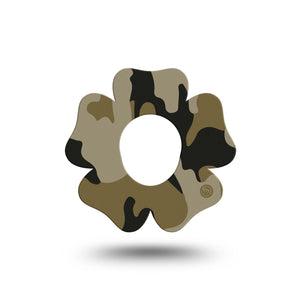 ExpressionMed Camo Freestyle Libre 2 Flower Shape Tape, Abbott Lingo, Single Tape Military Camo Plaster CGM Design