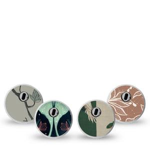 ExpressionMed Earth Tones Freestyle Libre 3 and Libre 3 Plus Sticker, 4-Pack Sticker Neutral spring inspired Vinyl Decoration for CGM