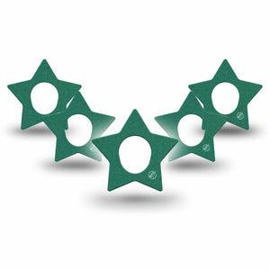ExpressionMed Forest Green Dexcom G7 Star Shape Tape, Dexcom Stelo Glucose Biosensor System, 5-Pack Tape Solid Color, Overlay Patch CGM Design