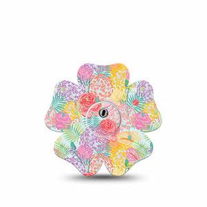 ExpressionMed Spring Flowers Freestyle Libre 3 and Libre 3 Plus Flower, Single Tape and Single Sticker Bright spring flowers,  Adhesive Tape for CGM